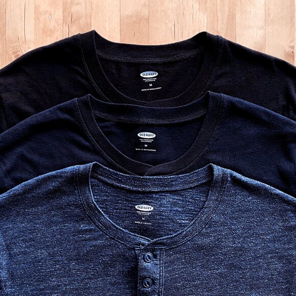 Three Old Navy Cassic Henley T-Shirt Bundle Mens Medium - Picture 3 of 3